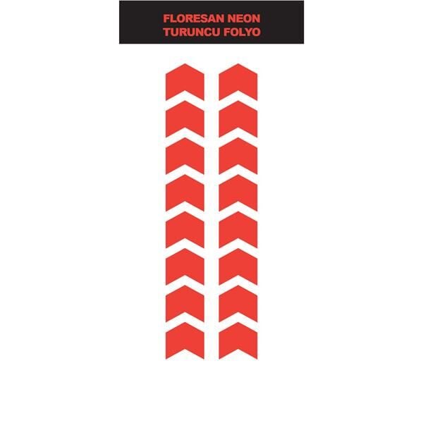 FLORESAN NEON TURUNCU OK İŞARETİ MINI STICKER