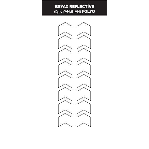 REFLECTIVE (IŞIK YANSITAN) BEYAZ  OK İŞARETİ MINI STICKER