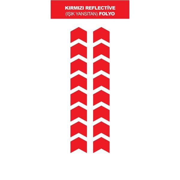 REFLECTIVE (IŞIK YANSITAN) KIRMIZI OK İŞARETİ MINI STICKER