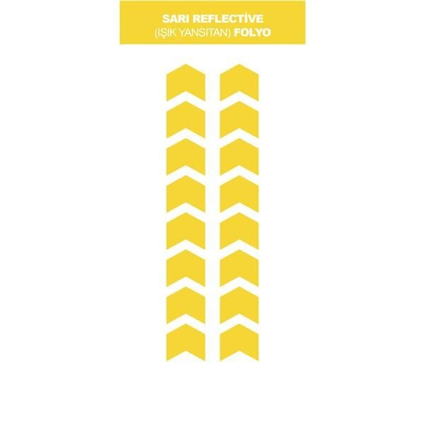 REFLECTIVE (IŞIK YANSITAN) SARI OK İŞARETİ MINI STICKER