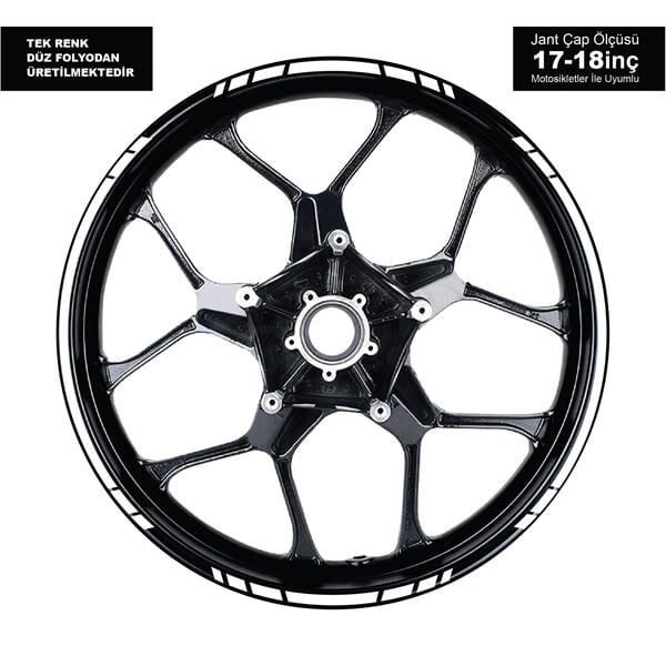 TEK RENK KESİKLİ BEYAZ JANT DIŞ ŞERİT STICKER