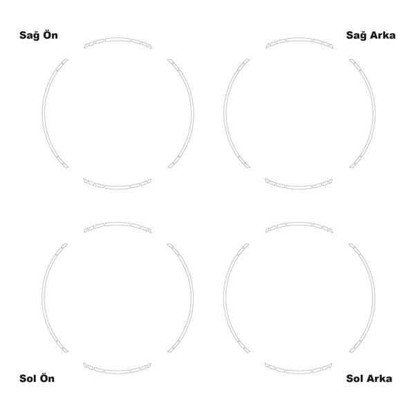 TEK RENK KESİKLİ BEYAZ JANT DIŞ ŞERİT STICKER