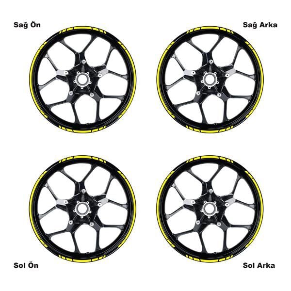 TEK RENK KESİKLİ SARI JANT DIŞ ŞERİT STICKER