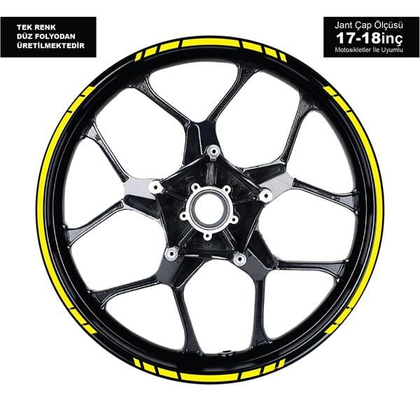 TEK RENK KESİKLİ SARI JANT DIŞ ŞERİT STICKER
