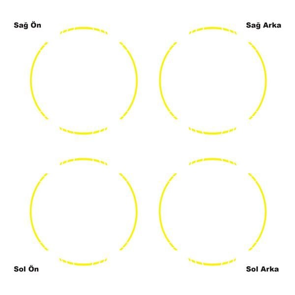 TEK RENK KESİKLİ SARI JANT DIŞ ŞERİT STICKER