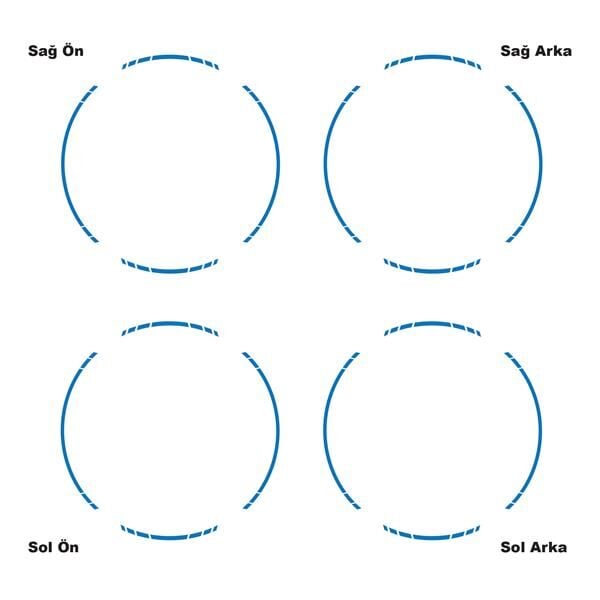 TEK RENK KESİKLİ MAVİ JANT DIŞ ŞERİT STICKER