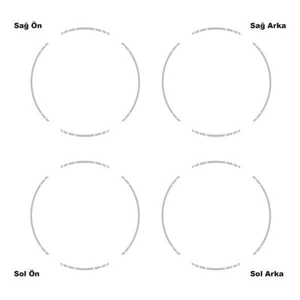 TEK RENK KESİKLİ GRİ JANT DIŞ ŞERİT STICKER