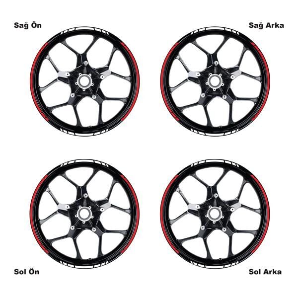 ÇİFT RENK KESİKLİ KIRMIZI-BEYAZ JANT DIŞ ŞERİT STICKER