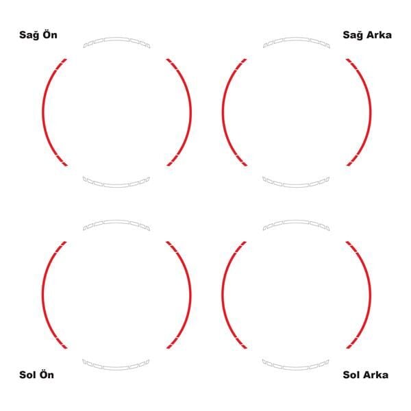 ÇİFT RENK KESİKLİ KIRMIZI-BEYAZ JANT DIŞ ŞERİT STICKER