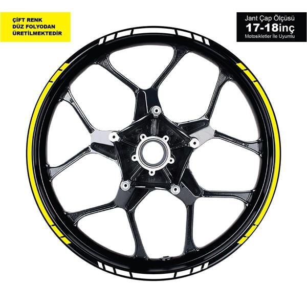 ÇİFT RENK KESİKLİ SARI-BEYAZ JANT DIŞ ŞERİT STICKER