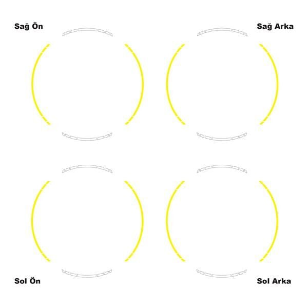 ÇİFT RENK KESİKLİ SARI-BEYAZ JANT DIŞ ŞERİT STICKER