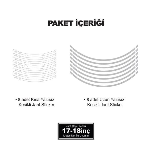 ÇİFT RENK KESİKLİ GRİ-BEYAZ JANT DIŞ ŞERİT STICKER
