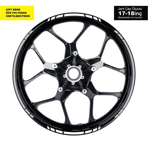 ÇİFT RENK KESİKLİ GRİ-BEYAZ JANT DIŞ ŞERİT STICKER