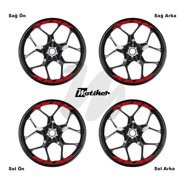 BAJAJ RS200 JANT İÇİ YAZI STİCKER ETİKET MODELİ KIRMIZI