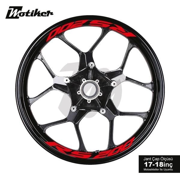 BAJAJ RS200 JANT İÇİ YAZI STİCKER ETİKET MODELİ KIRMIZI