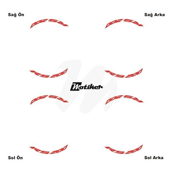 BAJAJ RS200 JANT İÇİ YAZI STİCKER ETİKET MODELİ NEON TURUNCU