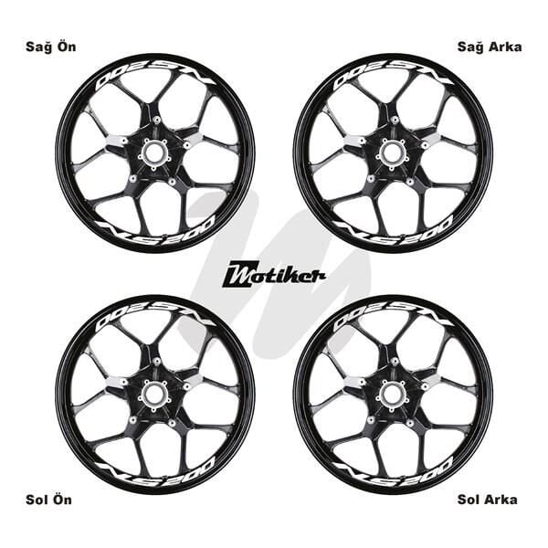 BAJAJ NS200 JANT İÇİ YAZI STİCKER ETİKET MODELİ BEYAZ
