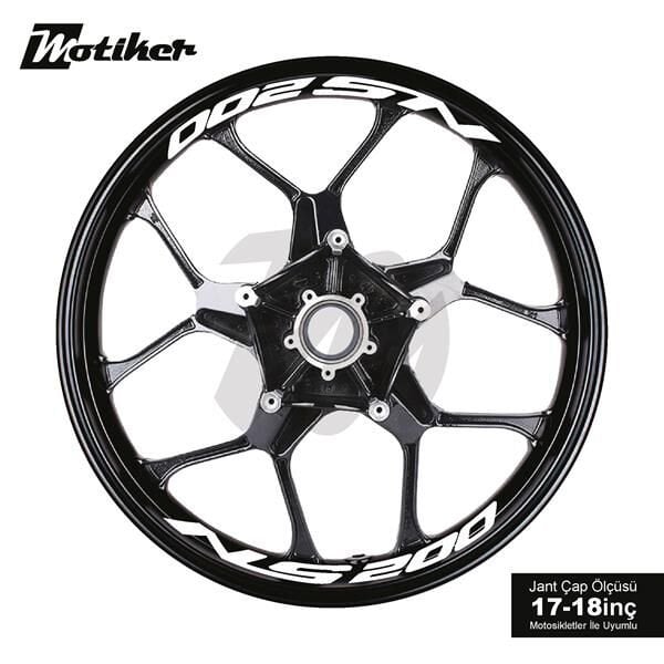 BAJAJ NS200 JANT İÇİ YAZI STİCKER ETİKET MODELİ BEYAZ