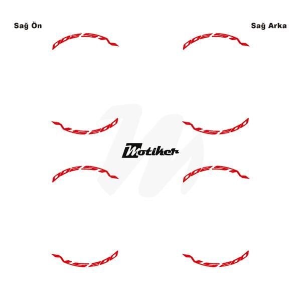 BAJAJ NS200 JANT İÇİ YAZI STİCKER ETİKET MODELİ KIRMIZI