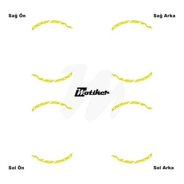 BAJAJ NS200 JANT İÇİ YAZI STİCKER ETİKET MODELİ NEON SARI (YEŞİL)