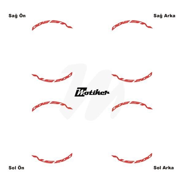 BAJAJ NS200 JANT İÇİ YAZI STİCKER ETİKET MODELİ NEON TURUNCU