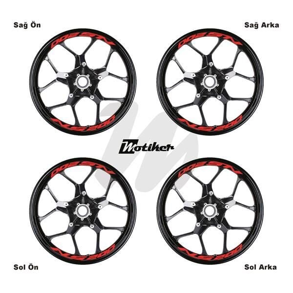 BAJAJ NS200 JANT İÇİ YAZI STİCKER ETİKET MODELİ NEON TURUNCU