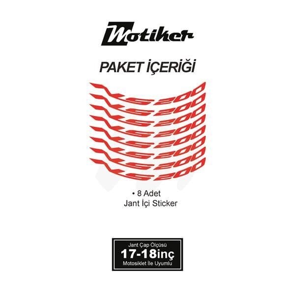 BAJAJ NS200 JANT İÇİ YAZI STİCKER ETİKET MODELİ NEON TURUNCU