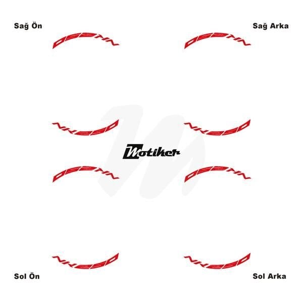CFMOTO 250NK JANT İÇİ YAZI STİCKER ETİKET MODELİ KIRMIZI