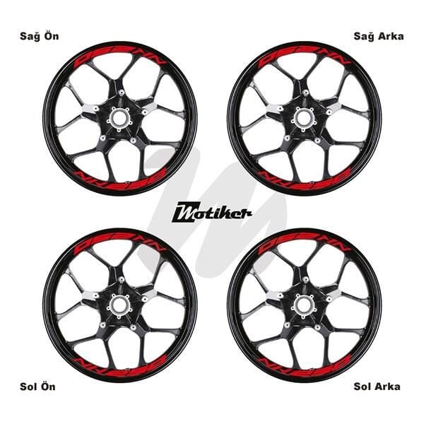 CFMOTO 250NK JANT İÇİ YAZI STİCKER ETİKET MODELİ KIRMIZI