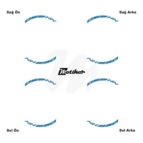 CFMOTO 250NK JANT İÇİ YAZI STİCKER ETİKET MODELİ MAVİ