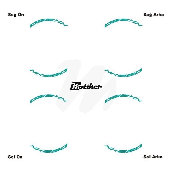 CFMOTO 250NK JANT İÇİ YAZI STİCKER ETİKET MODELİ TURKUAZ