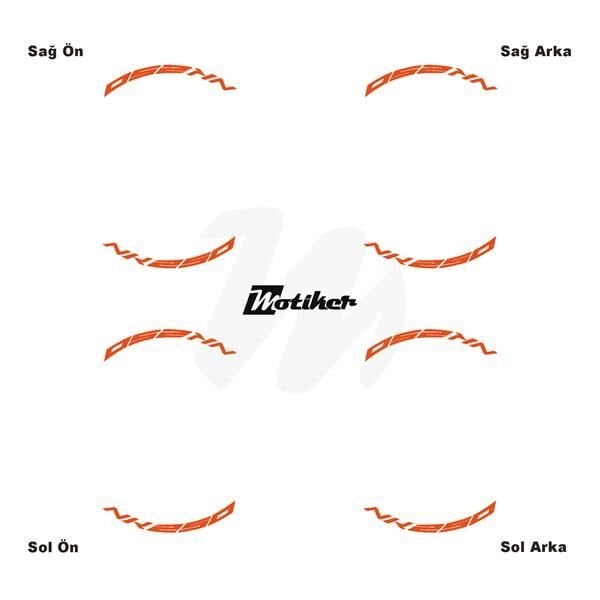 CFMOTO 250NK JANT İÇİ YAZI STİCKER ETİKET MODELİ TURUNCU