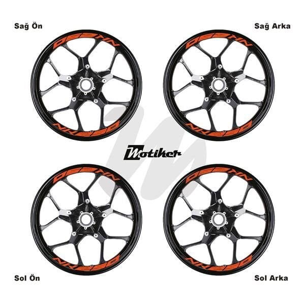 CFMOTO 250NK JANT İÇİ YAZI STİCKER ETİKET MODELİ TURUNCU