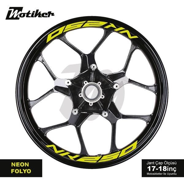 CFMOTO 250NK JANT İÇİ YAZI STİCKER ETİKET MODELİ NEON SARI (YEŞİL)