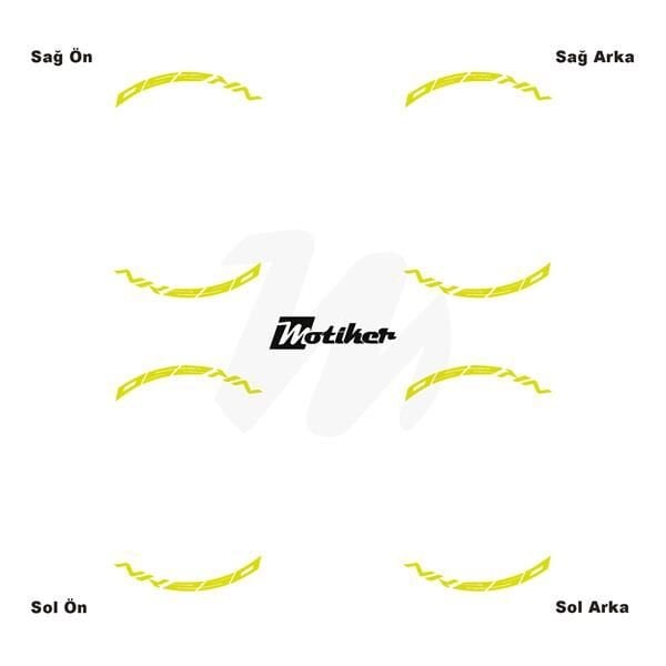 CFMOTO 250NK JANT İÇİ YAZI STİCKER ETİKET MODELİ NEON SARI (YEŞİL)