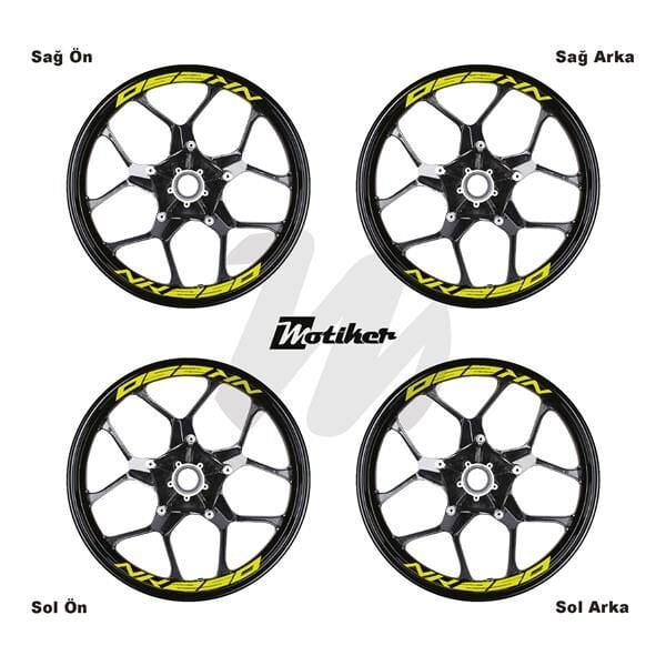 CFMOTO 250NK JANT İÇİ YAZI STİCKER ETİKET MODELİ NEON SARI (YEŞİL)