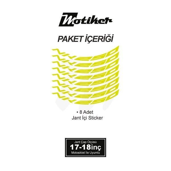 CFMOTO 250NK JANT İÇİ YAZI STİCKER ETİKET MODELİ NEON SARI (YEŞİL)