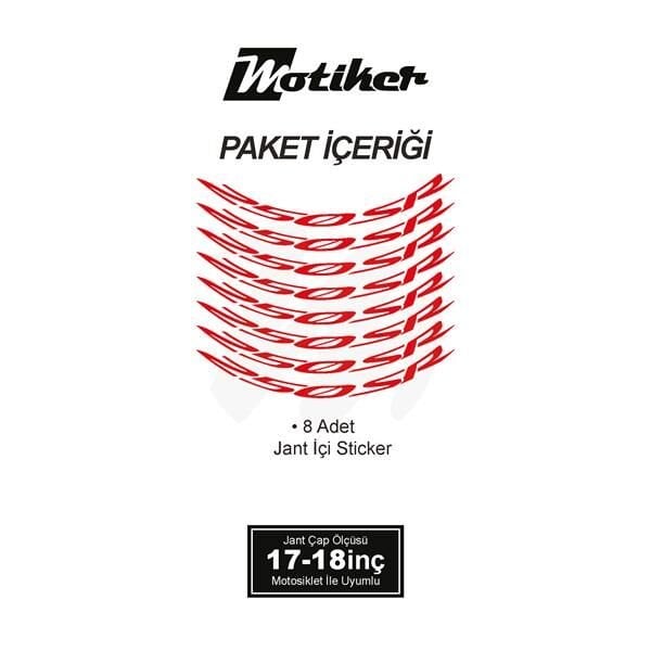 CFMOTO 250SR JANT İÇİ YAZI STİCKER ETİKET MODELİ KIRMIZI