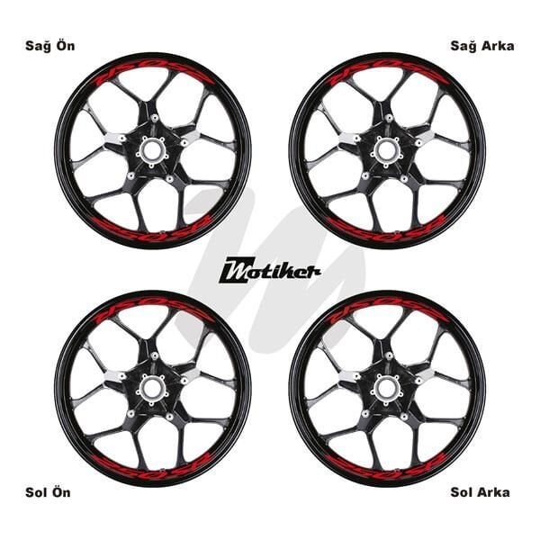 CFMOTO 250SR JANT İÇİ YAZI STİCKER ETİKET MODELİ KIRMIZI