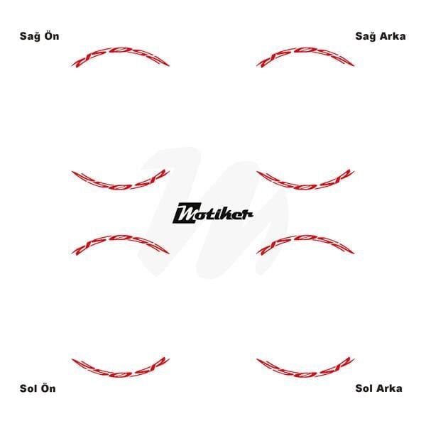 CFMOTO 250SR JANT İÇİ YAZI STİCKER ETİKET MODELİ KIRMIZI