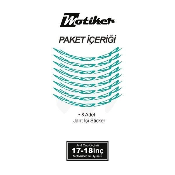 CFMOTO 250SR JANT İÇİ YAZI STİCKER ETİKET MODELİ TURKUAZ