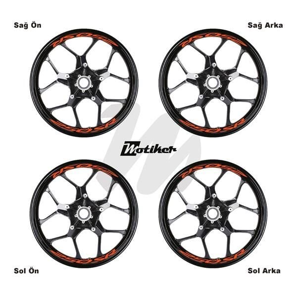 CFMOTO 250SR JANT İÇİ YAZI STİCKER ETİKET MODELİ TURUNCU