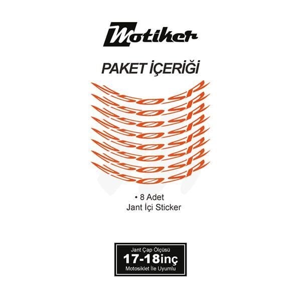 CFMOTO 250SR JANT İÇİ YAZI STİCKER ETİKET MODELİ TURUNCU