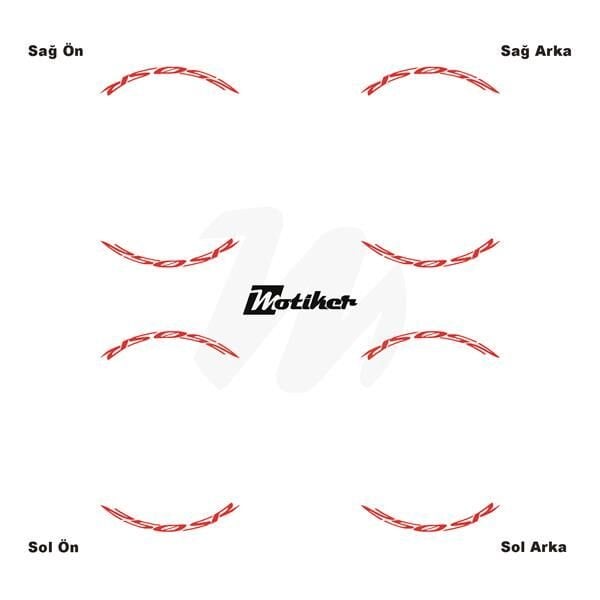 CFMOTO 250SR JANT İÇİ YAZI STİCKER ETİKET MODELİ NEON TURUNCU