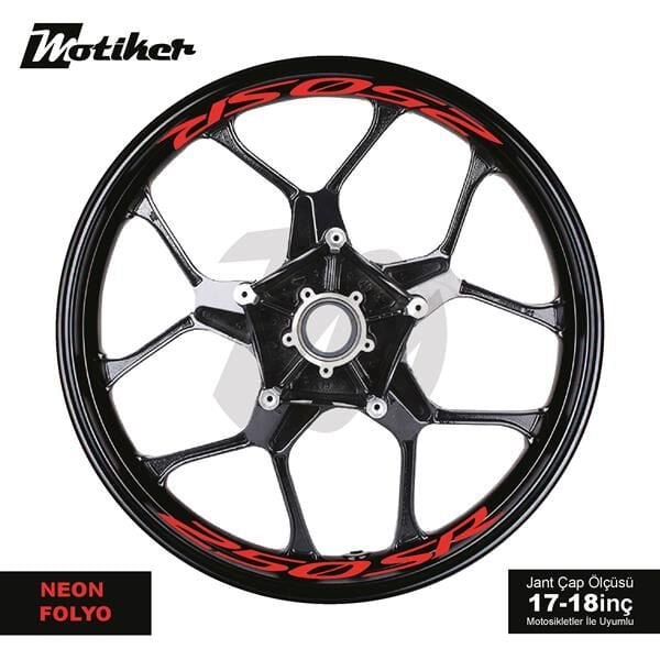 CFMOTO 250SR JANT İÇİ YAZI STİCKER ETİKET MODELİ NEON TURUNCU