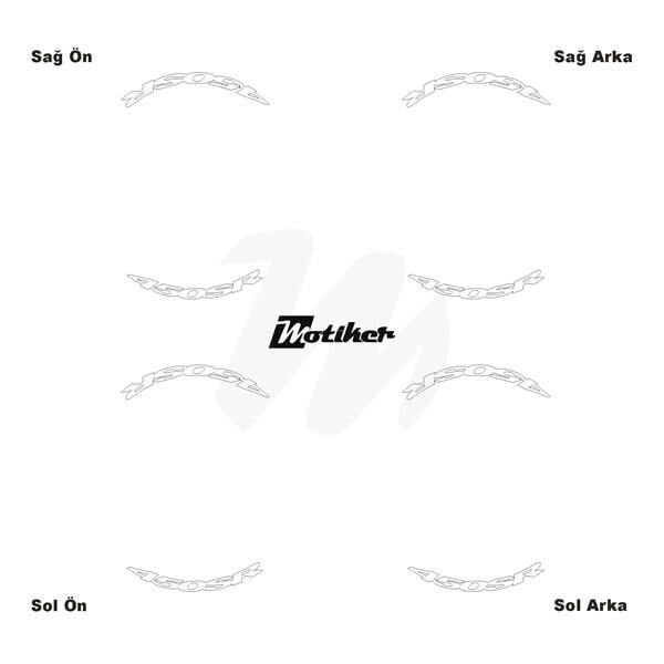 CFMOTO 450SR JANT İÇİ YAZI STİCKER ETİKET MODELİ BEYAZ