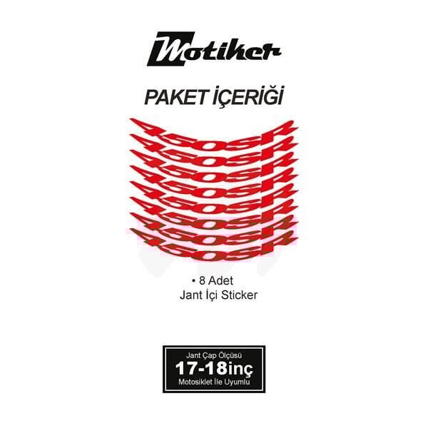 CFMOTO 450SR JANT İÇİ YAZI STİCKER ETİKET MODELİ KIRMIZI