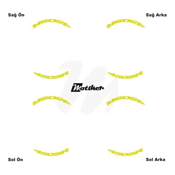 CFMOTO 450SR JANT İÇİ YAZI STİCKER ETİKET MODELİ NEON SARI (YEŞİL)