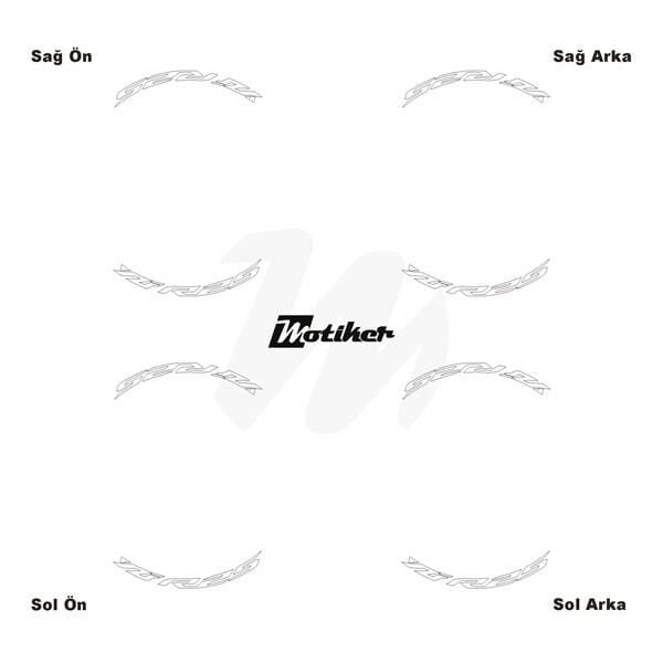 YAMAHA YZF-R25 JANT İÇİ YAZI STİCKER ETİKET MODELİ BEYAZ