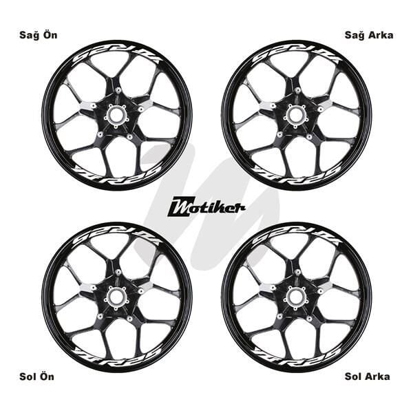 YAMAHA YZF-R25 JANT İÇİ YAZI STİCKER ETİKET MODELİ BEYAZ